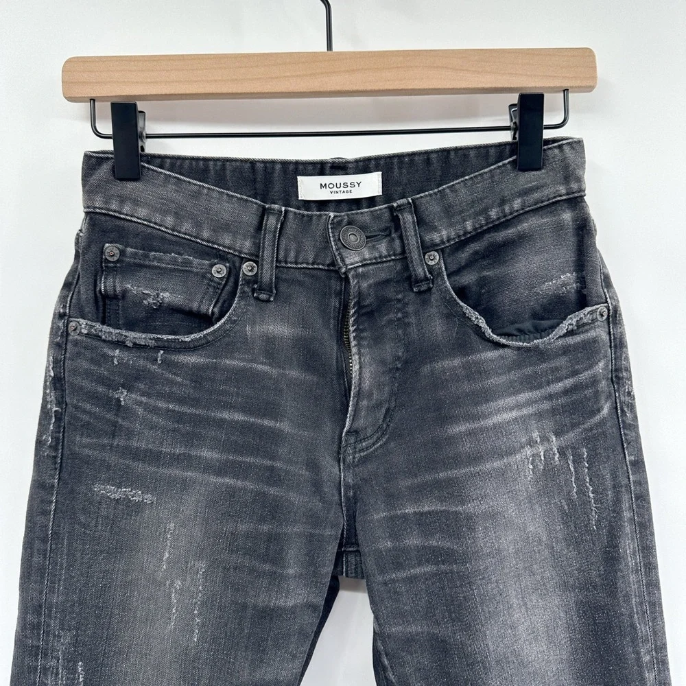 Moussy Vintage Velma Skinny Jeans Distressed in Black Size 25 - Picture 4 of 10